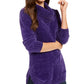 Style & Co Women's Petite Metallic-Threaded Turtleneck Sweater Purple Size PP