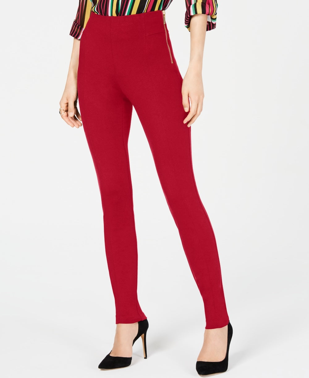 INC International Concepts Women's High Waist Skinny Pants Red Size 4