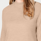 Karen Scott Women's Mock-Neck Sweater  Brown Size Petite Medium
