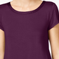 Alfani Women's Petite Satin-Trim High-Low T-Shirt Fig Purple PS/M