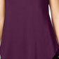 Alfani Women's Petite Satin-Trim High-Low T-Shirt Fig Purple PS/M