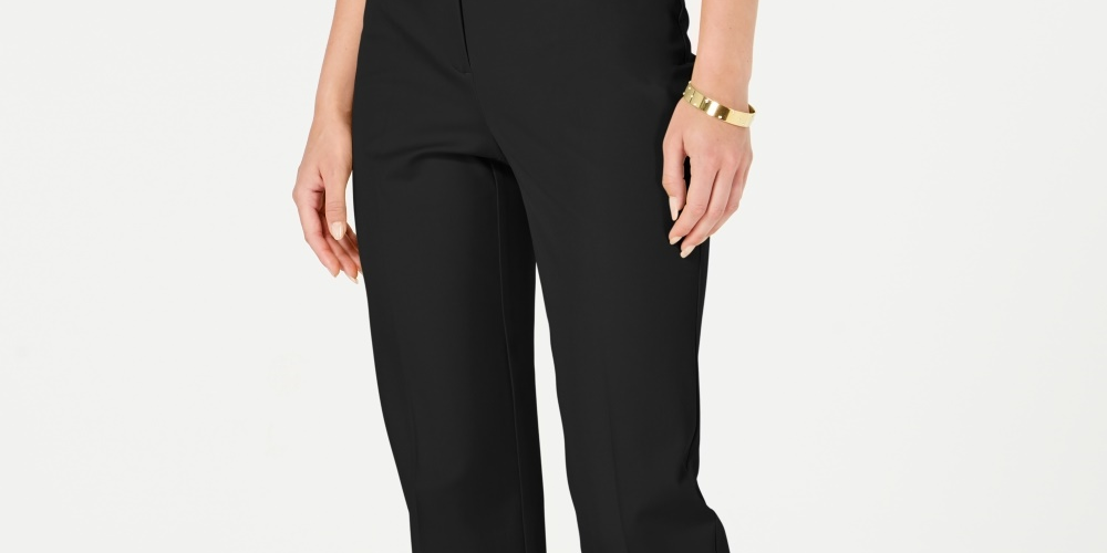 Alfani Women's Cuffed-Hem Ankle Pants Black Size 0 Petite