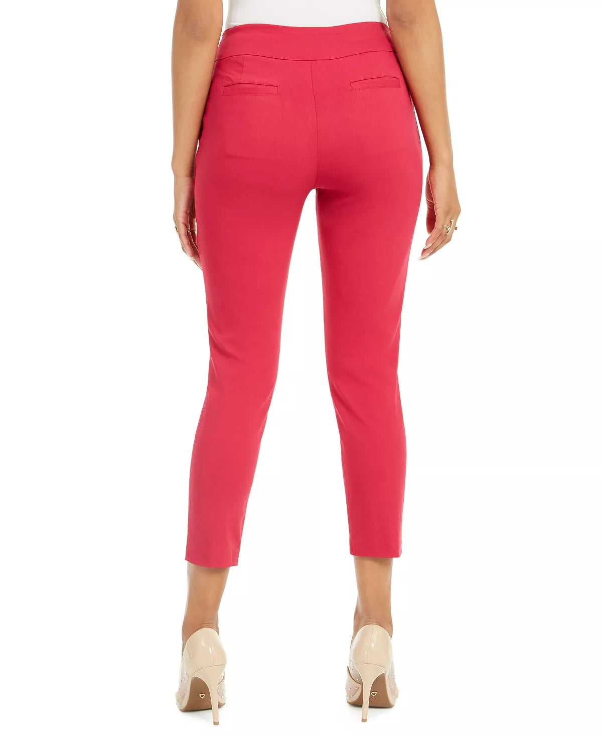 Thalia Sodi Women's Embellished Skinny Cropped Trousers Pink Size XX-Large