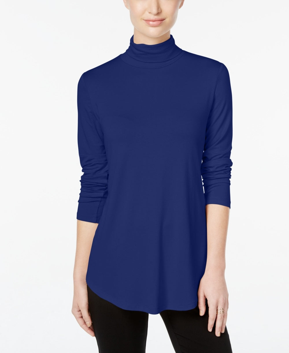 JM Collection Women's Turtleneck Top Blue Size X-Small