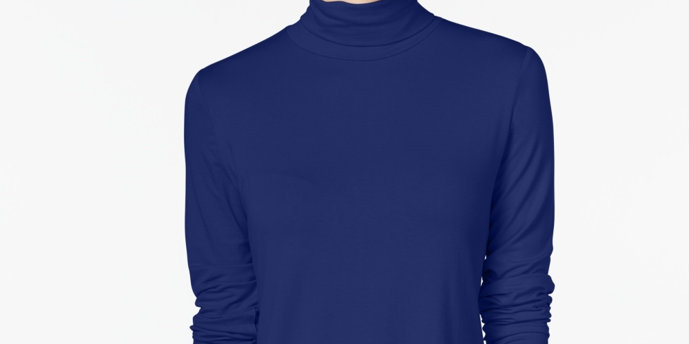 JM Collection Women's Turtleneck Top Blue Size X-Small