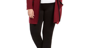 Alfani Women's Plus Size Sweater Jacket Red Size 4X