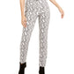 INC International Concepts Women's Essential Snake-Print Skinny Jeans Gray Size 12