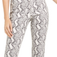 INC International Concepts Women's Essential Snake-Print Skinny Jeans Gray Size 12
