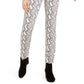 INC International Concepts Women's Essential Snake-Print Skinny Jeans Gray Size 12