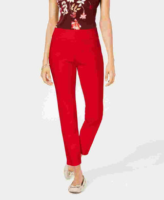 Charter Club Women's Petite Pull-On Ponté-Knit Pants Red Size 2P
