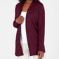 Karen Scott Women's Cotton Studded Open Front Cardigan Wine Size Small