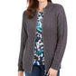 Karen Scott Women's Cable Knit Zip Front Sweater Gray Size Petite X-Large