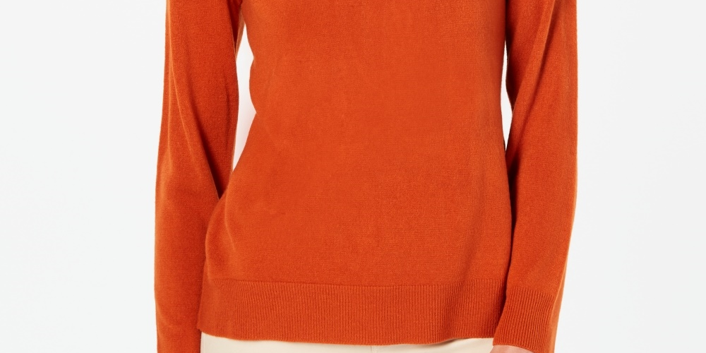 Karen Scott Women's Button-Shoulder Sweater  Red Size Medium