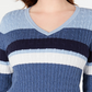 Karen Scott Women's Cotton Striped Cable Knit Sweater Blue Size PL