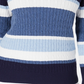 Karen Scott Women's Cotton Striped Cable Knit Sweater Blue Size PL