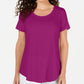 JM Collection Women's Scoop Neck Top Pink Size X-Small