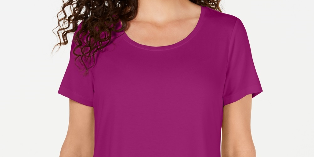 JM Collection Women's Scoop Neck Top Pink Size X-Small