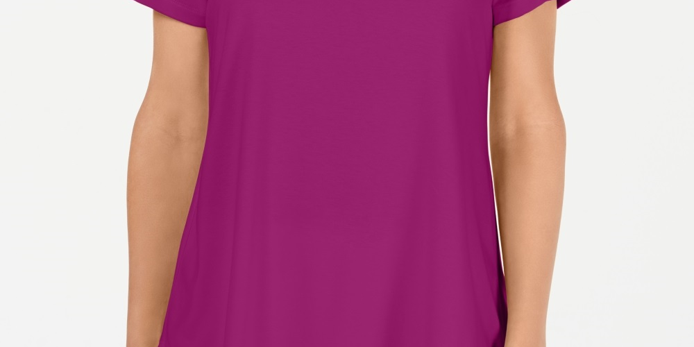 JM Collection Women's Scoop Neck Top Pink Size X-Small