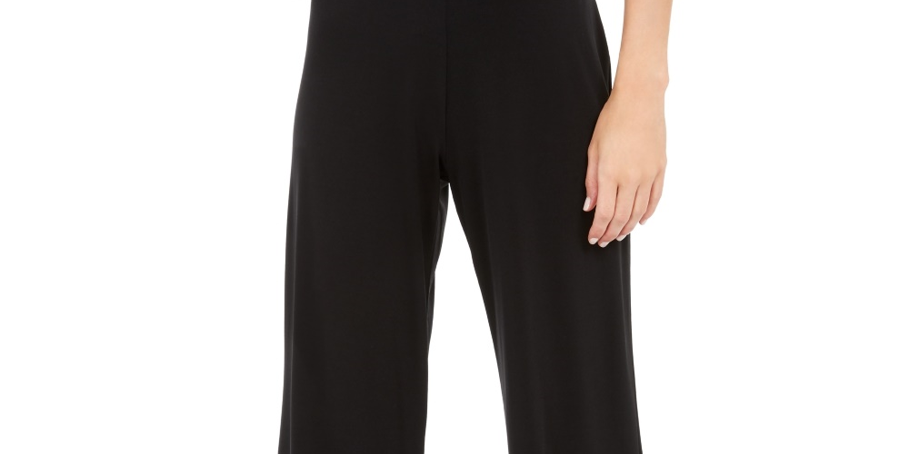 Alfani Women's Lace Inset Palazzo Pants Black Size Petite Small