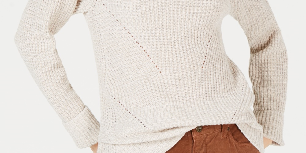 Style & Co Women's Marled Knit Sweater Beige Size -PP