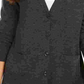 Charter Club Women's Merino Wool V Neck Cardigan Gray Size X-Large
