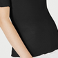 Maison Jules Women's Crewneck Elbow-Sleeve Top Black Size X-Large