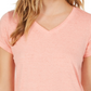 Style & Co Women's Burnout V-Neck T-Shirt Red Size X-Large