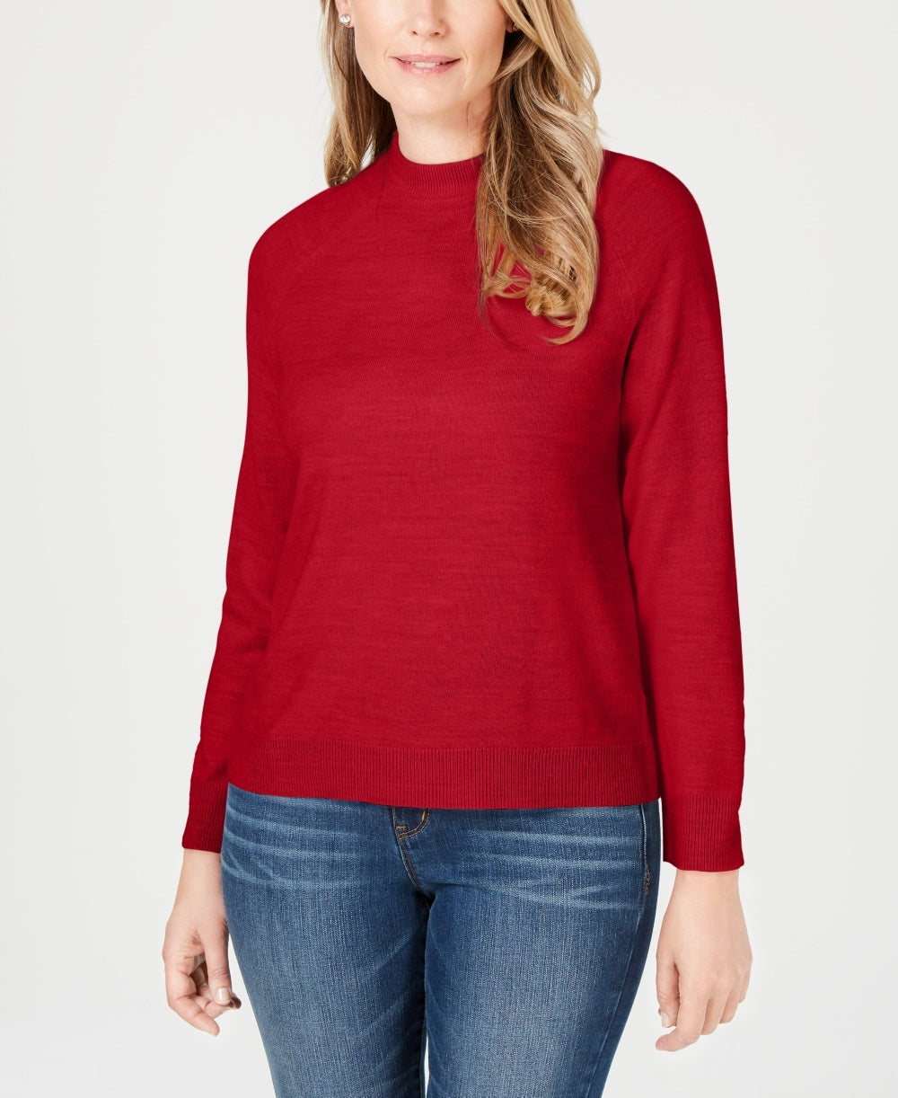 Karen Scott Women's Mock Neck Sweater Red Size Petite Small