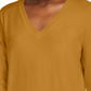 Maison Jules Women's V-Neck Sweater Yellow Size Large