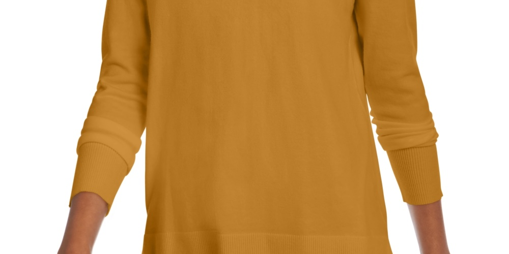 Maison Jules Women's V-Neck Sweater Yellow Size Large