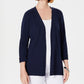 Karen Scott Women's Petite Open-Front Cardigan  Navy Size PM