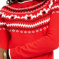 Charter Club Women's Fair Isle Crewneck Sweater Red Size PL