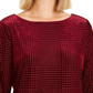Charter Club Women's Textured Velvet Top Wine Size Medium