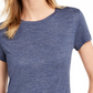 Maison Jules Women's Tie Back Solid T-Shirt Blue Size XX-Large