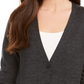 Charter Club Women's Merino Wool V-Neck Cardigan Gray Size XX-Large