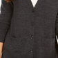 Charter Club Women's Merino Wool V-Neck Cardigan Gray Size XX-Large