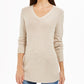 Charter Club Women's Marled Knit Tunic Sweater Beige Size Medium