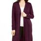 JM Collection Women's Lace Up Sleeve Cardigan Purple Size Medium