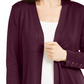 JM Collection Women's Lace Up Sleeve Cardigan Purple Size Medium