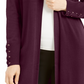 JM Collection Women's Lace Up Sleeve Cardigan Purple Size Medium