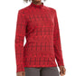 Karen Scott Women's Fair Isle Printed Mock Neck Top Red Size PS