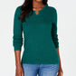 Karen Scott Women's Cotton Cable Knit Keyhole Sweater Green Size PL