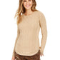 Charter Club Women's Beige Embellished Glitter Long Sleeve Jewel Neck Sweater Beige Size XX-Large