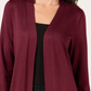JM Collection Women's Open Front Duster Cardigan Red Size Petite X-Large
