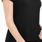 NY Collection Women's Button Sleeve Top Black Size Petite Medium