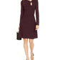INC International Concepts Women's Asymmetrical Neck Sweater Dress Wine Size X-Small