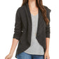 Style & Co Women's Petite Pointelle Shawl-Collar Cardigan Gray PS