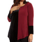 Alfani Women's Plus Colorblocked Asymmetrical Tunic Wine Size 2X