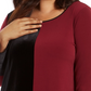 Alfani Women's Plus Colorblocked Asymmetrical Tunic Wine Size 2X