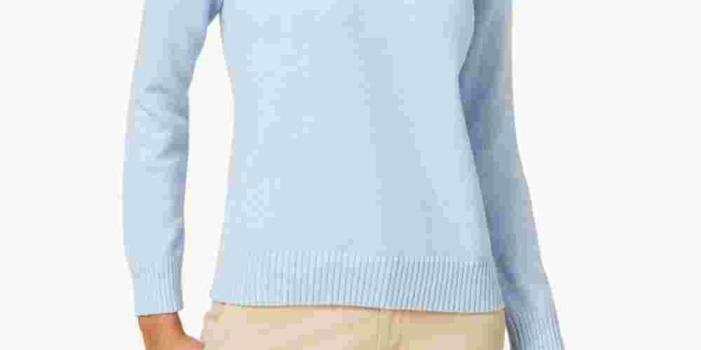 Karen Scott Women's Light Blue Long Sleeve Turtle Neck Sweater Blue Size Petite X-Large